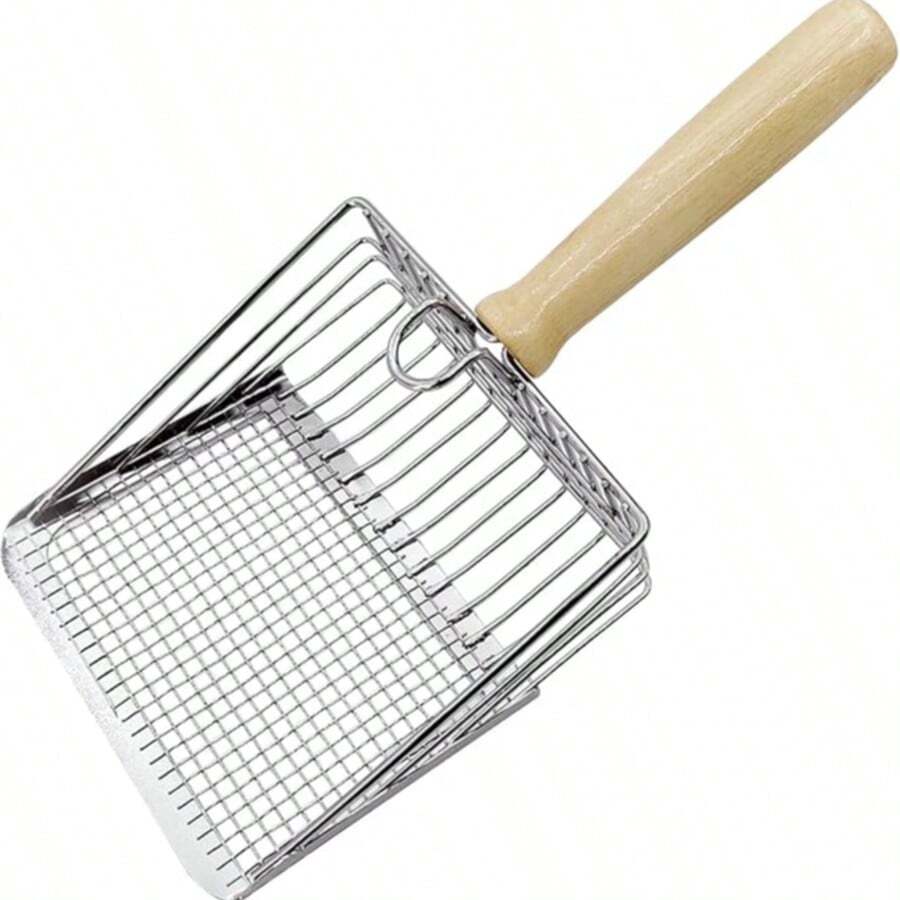 猫砂铲，铝合金猫砂铲，猫砂铲，经久耐用，易于清洁，符合人体工程学设计，适用于猫砂盆 - 紅白色 - 查看 1