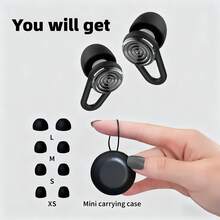 Sleep Earplugs - Fashionable Reusable Earplugs, Suitable For Sleep, Work, Travel And Other Scenes, Comes With Storage Box And 6 Pairs Of Earplug Tips - Black - View 1