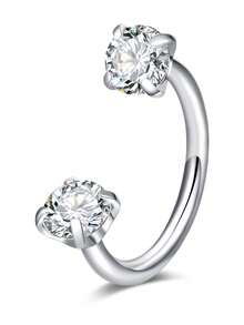 AVYRING 1 chiếc khuyên mũi bằng thép không gỉ với đá Cubic Zirconia tròn và rất sáng bóng – Có màu vàng và bạc, hoàn hảo cho sử dụng hàng ngày, dự tiệc và kỳ nghỉ – Phụ kiện trang sức cơ thể dành cho nữ, quà tặng cho bạn bè (Độ dày chốt 1mm) - Nhiều màu - Xem 3