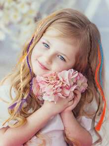 6pcs/Set Colorful Braided Hair Clips, Random Color Assorted Rainbow Braided Ponytail Hair Accessories For Girls - Multicolor - View 5