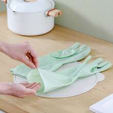 Comprehensive Protection Cleaning Gloves, Waterproof, Oil-Proof, Non-Irritating, Reusable For Coffee Maker, Kitchen, Car Washing, Gardening - View 7