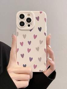 心形彩绘防震加厚手机保护壳，印花设计，兼容 17、17 Pro、17 Pro Max、16、16 Pro、16 Pro Max、15、XR、7、8、15 Pro Max、12 Pro Max、13 Pro Max、14 Pro Max、13、14、11、12P、14P、11P、12P、XS、XR、7/8P、7/8 Plus、A13 4G、A22、A21S、A51 4G、A52、S22 Ultra、A33 5G、A34、A35、10、Note 11 4G、11 Lite、A53、A14、A23、S23 Ultra、S24、A14、A15、S23、A73。 - 彩色 - 查看 2