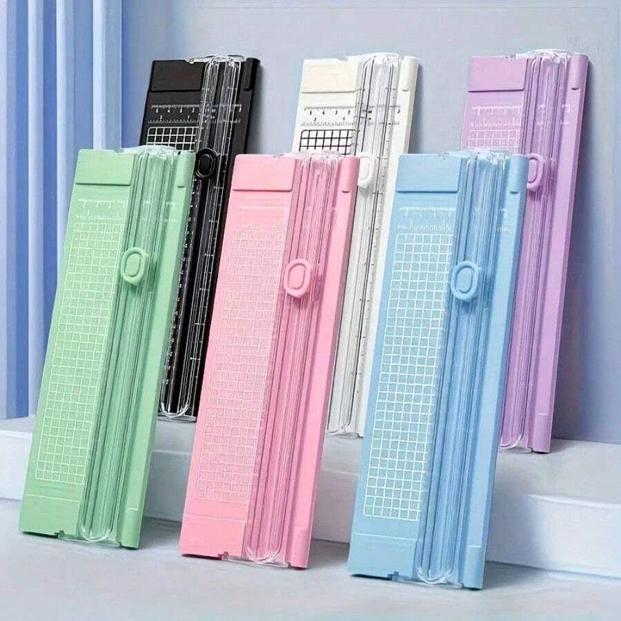 1 kẹp giấy A4/A3, dao cắt giấy nhựa cầm tay, máy cắt ảnh mini, dao trượt để bàn thủ công, đồ dùng học tập, đồ dùng học tập