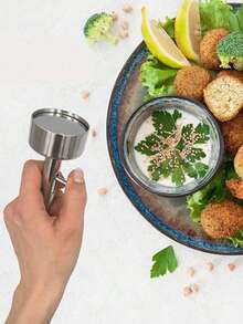 1 pieza Molde para albóndigas antiadherente de acero inoxidable, herramienta multifuncional para hacer albóndigas y bolas de col rizada, molde de acero inoxidable para bolas de col rizada, prensa de albóndigas para el hogar, fácil de usar y limpiar - Multicolor - Ver 3