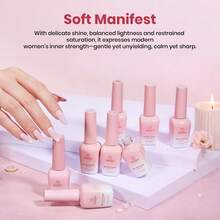 8 Colors Neutral Nude Glitter Gel Polish Set, Beetles Soft Manifest Soak Off UV LED Nail Gel, Pink Green Tone Long Lasting Nail Art, Home Salon Spring Manicure Gifts For Women - 8 Colors Neutral Nude - 查看 2