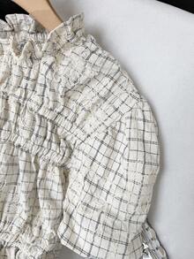 GMFP 女款夏季/秋季休閒優雅時尚寬鬆拼接刺繡派對上衣，適合六月節慶度假季 - 黑與白 - 查看 11
