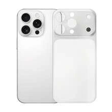 Solid Color Lens Protector Ultra-Thin Matte PC Back Film For IPhone 16 Pro/15 Pro Max/14 Pro Silver Mother's Day Gift Celebration - Silver - View 3