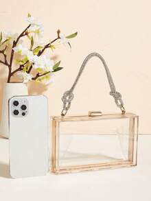 Bolso bandolera de caja transparente, adecuado para ocasiones de fiesta - transparente - Ver 3