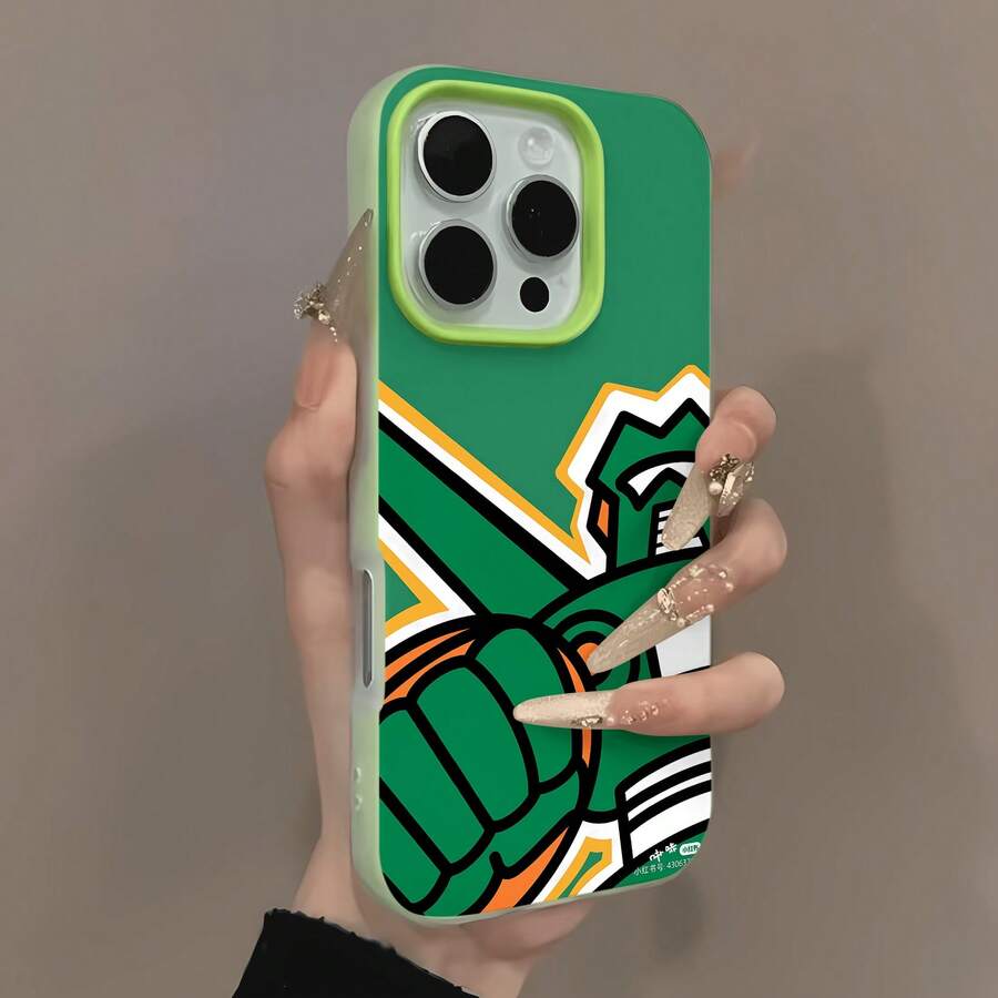 Arte gráfico de un robot verde, naranja y blanco.funda de teléfono Fundas compatibles con ,Apple,VIVO,OPPO,,, y Honor.Fabricadas en silicona TPU,ofrecen protección contra golpes y caídas. - Verde - Ver 1