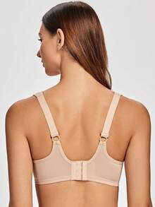 MELENECA Women's Floral Lace Non-Padded Minimizer Full Coverage Underwire Bra - Apricot - View 2
