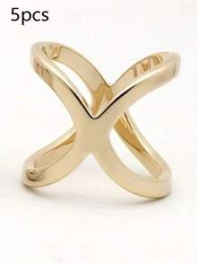 Clip de bufanda con anillo entrelazado dorado para mujer, broche versátil para vestido, clip de bufanda minimalista y liso en forma de cruz para el dobladillo de la ropa, clip de lujo multifuncional para prendas, regalo para ocasiones especiales - Dorado - Ver 8