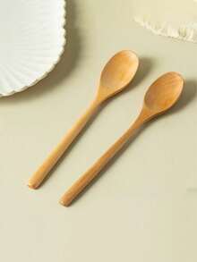 2pcs Wooden Long Handle Spoons, Korean Style Large Soup Spoon, Japanese Small Wooden Rice Spoon, Soup Spoon - View 8