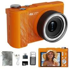 4K Digital Camera With Ring Light, 180° Rotating Screen For Vlogs, Compact Camera For Beginners With SD Card, Christmas Gift - 查看 14
