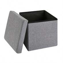 15 Inch Square Linen Storage Cube Box, Foldable Fabric Storage Bin For Home Shelf Organizing - View 2