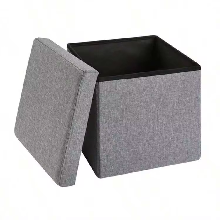 15 Inch Square Linen Storage Cube Box, Foldable Fabric Storage Bin For Home Shelf Organizing - 查看 2
