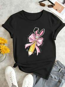 Women T-Shirts - Black - View 2
