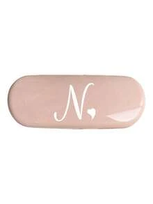 Solid Color Glasses Case Minimalist New Design Portable Waterproof Dustproof Small Plastic Material (Small, Plastic Material) Initial Glasses Case Hard Shell - PU Leather Artistic Letter And Heart Pattern Printed Glasses Case - Multicolor - View 22