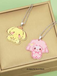 SANRIO 1件可爱卡通三丽鸥布丁狗吊坠项链，简约设计，适合日常佩戴，是青少年的理想之选 - A - 查看 5
