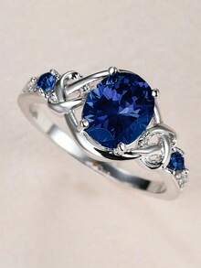 1pc Elegant Cubic Zirconia Stone Ring, Suitable For Women Wear, Ideal For Wedding, Engagement, Anniversary Party, Valentine's Day Gift - 1# - View 8