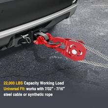 Nilight 10 Ton Winch Snatch Block Towing Pulley Blocks 22,000 LBS Capacity, Heavy Duty Off-Road Recovery Accessory For Synthetic Rope Or Steel Cable, Universal Tackle Block For Truck, Tractor, ATV&UTV - B - View 7