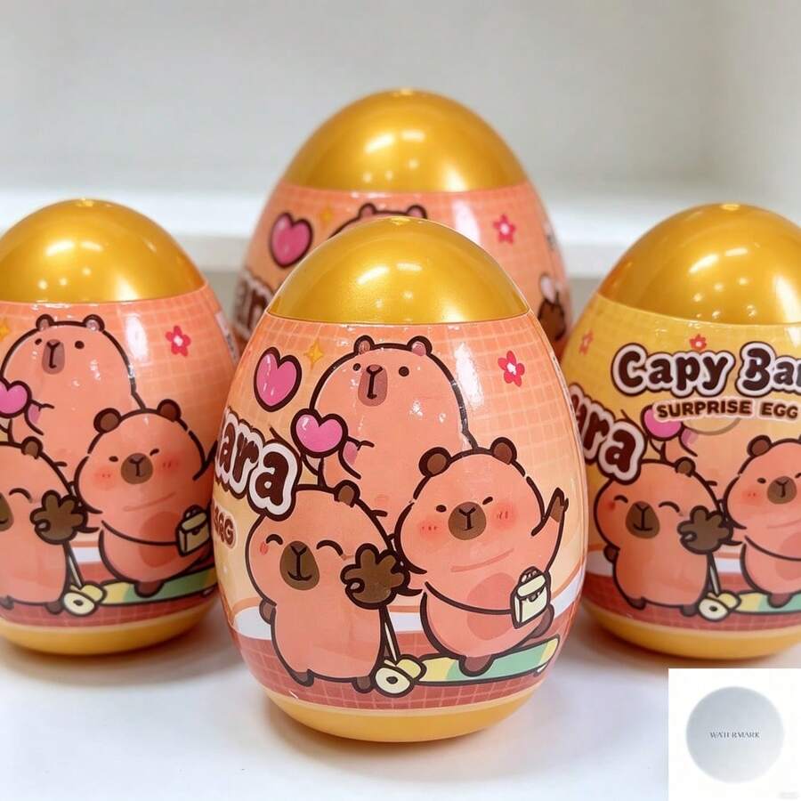 1 Capybara Surprise Egg Pendant Party Gift Box - Contains 11 Surprises!Golden-Colored Eggs, Comes With A Decorative Card, Suitable For Birthdays, Family Gatherings, Travel Prizes - Perfect Gift For Women And Back-To-School Season RZT5