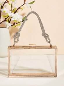 Bolso bandolera de caja transparente, adecuado para ocasiones de fiesta - transparente - Ver 2