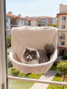 Hanging Cat Bed, Suspended Cat Nest, Wall-Mounted Cat Hammock, Pet Bed For Cats, Suitable For All Seasons, Hanging On Window Sill For Sunbathing - L-shaped - View 7