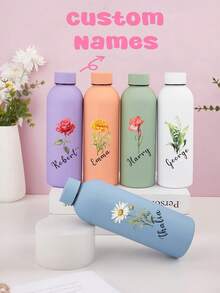 1個客製化雙層不鏽鋼咖啡杯 運動水壺 500ml/17oz 可客製姓名保溫隨行杯 真空保溫瓶 - 彩色 - 查看 3