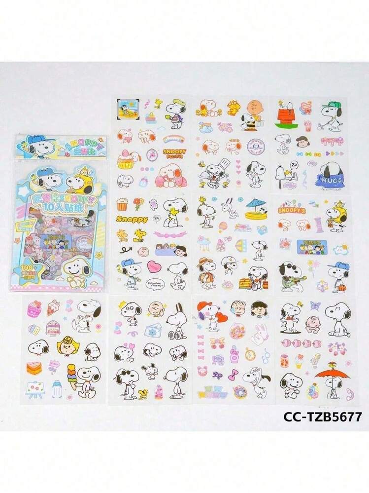 10 miếng dán trong suốt hình Snoopy và Peanuts (40 tờ) dùng trang trí tài khoản/ốp điện thoại/quà tặng tiệc tùng. - Nhiều màu - Xem 1