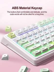 AULA F3099 Wireless Keyboard Rechargeable Mechanical Feel Gaming Keyboard RGB Backlight with Rotary Button Original AULA Bluetooth Keyboard For PC Desktop Game Office Laptop - 查看 5