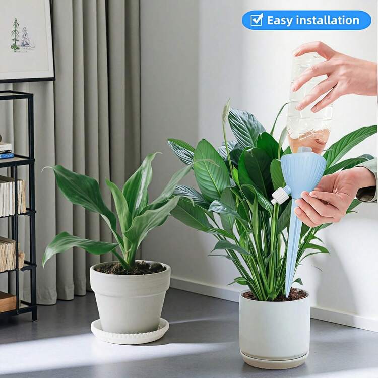 Thiết bị tưới tự động, thích hợp cho cây trồng trong nhà và ngoài trời, thiết bị tưới nhỏ giọt điều chỉnh được với van, phù hợp với miệng chai 28-30mm, hệ thống tưới tự động. - Nhiều màu - Xem 8
