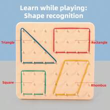 Montserrat Kids Geometric Shape Recognition Puzzle Board, Muscle Building Puzzle, Educational Teaching Tool, Parent-Child Interactive Puzzle Cards - Multicolor - View 6