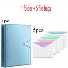 10pcs A4 Size High Capacity Binder Folders, With 11-Hole Loose Leaf Rings, Made Of Modern PP Material, Expandable Button And Label Pocket, Suitable For School, Home, Office, Attendance, Travel - Portable Design, Back To School, Study Supplies - Sets - View 20