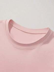 Men's Solid Color Short Sleeve T-Shirt, Comfortable, Breathable, For Summer. - Pink - View 5