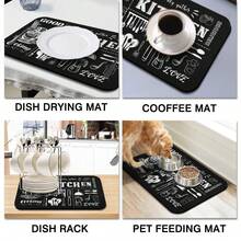 1pc Retro Cooking Themed Kitchen Print Mat For Sink Area, Kitchen Hall & Home Desktop - Super Oil Stain Resistance & Non-Slip Backing Structure, Low Maintenance Easy Clean, Stylish Chalkboard Appearance, Suitable For All Kitchen High-Frequency Counter Scenes - View 6