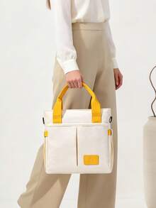 Bolsa de ombro multifuncional e moderna para fraldas, em tecido Oxford resistente à água, ideal para uso externo. - 2691 Bolsa para Mamãe - Ver 6