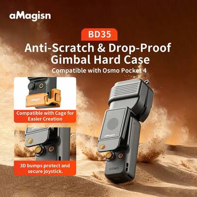 Ốp bảo vệ cứng cáp bằng nhựa cho Osmo Pocket 4 Gimbal, hoàn hảo cho du lịch nghỉ dưỡng, thể thao ngoài trời, sự kiện thể thao, quà tặng lý tưởng và chụp ảnh tiệc tùng lễ hội, 2 trong 1 nhẹ và di động | Chống trầy xước & chống rơi vỡ | Bảo vệ ống kính và màn hình Gimbal của bạn.