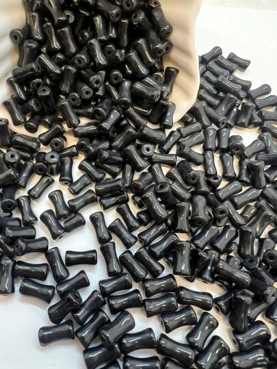 60 6x12mm Bamboo Glass Beads, DIY Handmade Jewelry Materials, Hairpins, Bracelets And Necklace Accessories, Suitable For Making Necklaces, Bracelets And Jewelry