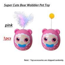 1pc Pet Cat Automatic Rolling Ping Pong Ball Toy, Self-Bouncing Boredom Relief Chew Resistant Teaser Wand, Battery-Free - Multicolor - View 14