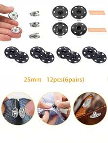 50 chiếc khuy bấm may 10mm, khuy bấm kim loại, thích hợp cho vest, áo khoác, quần jean, áo sơ mi, tự làm đồ thủ công, túi xách, ví, phụ kiện may vá, đồ thủ công mỹ nghệ, túi xách, quần áo. - đen - Xem 12