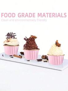 30/50Pcs Pink & Gold Cupcake Liners With Lids Premium Round Aluminum Foil Baking Cups, Heat Resistant And Durable. Elegant Pink And Gold Design Fits Muffins, Cheesecakes And Brownies Perfectly. Great For Birthdays, Christmas, Halloween, Autumn & Pumpkin Themed Parties, Ideal For Daily Baking And Festive Dessert Decoration. - Multicolor - View 5