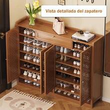 FENGSUN Multi-Level Integrated Shoe Cabinet Of Moderate Luxury - Brown - View 2