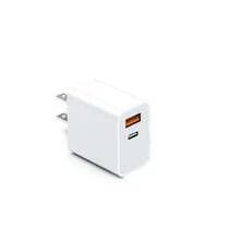 20W PD 美规插头墙式充电器适配器 + 200厘米 USB 转 Lightning 充电线，高速数据传输和快速充电，兼容 14 Pro Max/14 Pro/14 Plus/14/13/12/11/XS/XR/8/7/6 系列 - 美規A型插(110-127V) - 查看 12