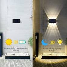 2/4/6/8pcs High-Efficiency Solar Powered Wall Lights, Auto Sensor Lighting, Outdoor IP44 LED Lights, Rectangular, Landscape Lighting For Yard & Exterior - 6LED - View 9