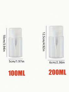 2入/1入 空壓泵瓶 100ml/200ml 迷你壓泵分裝瓶 適用於指甲油卸除液 旅行裝 100ml 美甲壓瓶 酒精指甲油卸除液清潔水分裝瓶 大容量卸妝空瓶工具 化妝品分裝瓶 適合化妝品與指甲油卸除液 護膚液 輕便旅行 易單手操作 旅行必備 - 無色 - 查看 11
