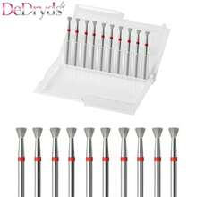 10pcs Inverted Cone Cuticle Drill Bits, Carbide Rhinestone Nail Bits For Dead Skin Removal & Nail Shaping, 3/32'' Two Way Rotate, Professional Manicure Pedicure Salon Tools(2.5mm Inverted Cone Bit, Fine-F) - Multicolor - View 1