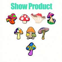 20pcs Mushroom Series, Colorful Mushrooms, Green Mushrooms, Fungus Shoe Decorations, DIY Accessories, High Quality Popular Decorative Items, Bubble Slippers, Sandals, PVC Shoe Decorations, Beach Bag Accessories, Great Gift - Multicolor - View 8