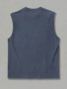 GRDR Men's Summer Casual Sleeveless Round Neck Tank Top - Dusty Blue - View 4