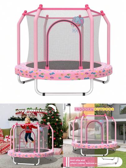 Toddler Trampoline With Basketball Hoop Indoor And Outdoor Use Multiple Sizes A