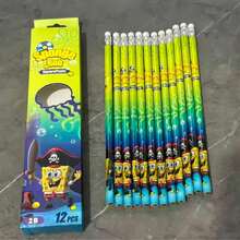 SpongeBob SquarePants Bộ bút chì chủ đề SquarePants 12 chiếc, bao gồm các nhân vật như Patrick, Squidward, Mr. Krabs, Sandy, Gary, v.v. Bút chì văn phòng phẩm sáng tạo chất lượng cao dành cho học sinh (1 hộp = 12 chiếc), đồ dùng hoạt hình dễ thương, cảm giác viết trơn tru, viết dễ dàng. - 12 chiếc/1 bộ - Xem 3